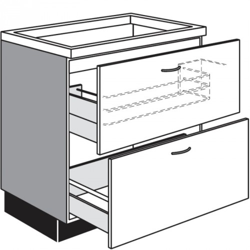 Spülen-Unterschrank mit 2 Auszügen