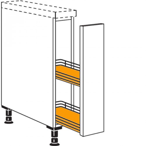 Auszugschrank mit durchgehender Front