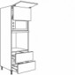 Hochschrank für Geräte-Umbauten, Backofen und Mikrowelle 590, 370 mm Nische [1/9]