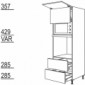 Hochschrank für Geräte-Umbauten, Backofen und Mikrowelle 590, 370 mm Nische [2/9]