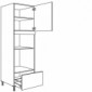 Hochschrank für Geräte-Umbauten, Backofen und Mikrowelle 590, 380 mm Nische [1/9]