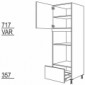 Hochschrank für Geräte-Umbauten, Backofen und Mikrowelle 590, 380 mm Nische [2/9]