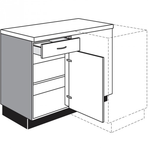 Küchen Eck-Unterschrank mit 1 Schubkasten