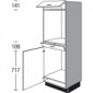 Highboard Geräteumbauschrank mit 1 Geräte-Drehtür 2 Klappen [2/17]