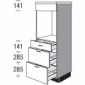 Highboardschrank für Einbaugeräte mit 1 Schubkasten und 2 Auszüge [2/21]