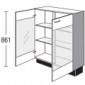 Vitrinen-Unterschrank mit 2 Glas-Drehtüren [2/4]