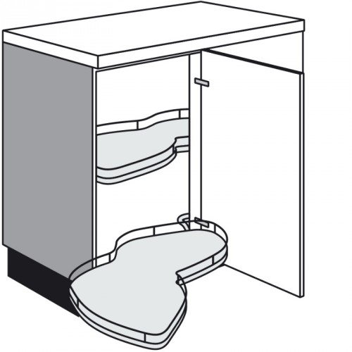 Eck-Unterschrank mit 1 Drehtür 500 mm breit