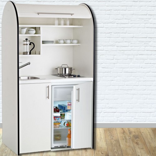 pro-art colorLINE Schrankküche mit Rollladen Jalousie in weiß, grau, anthrazit inkl. Kühlschrank