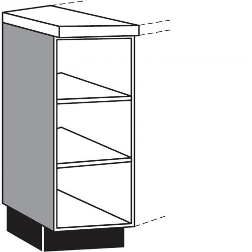 Diagonal-Unterschrankregal mit 2 verstellbare Fachböden