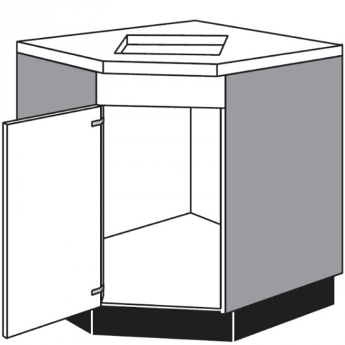 Spülen-Eck-Unterschrank mit 1 Drehtür 450 mm breit