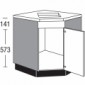 Spülen-Eck-Unterschrank mit 1 Drehtür 450 mm breit [2/16]