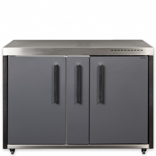 Outdoorküche 120 cm breit mit Apothekerschrank auf Rollen