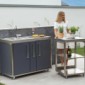 Outdoorküche 120 cm breit mit Apothekerschrank auf Rollen [19/25]