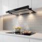 Flachl&uuml;fter Einbauhaube ausziehbar mit schwarzer Glasblende 60 cm [1/8]