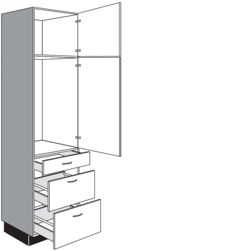 Seitenschrank für Geräte mit 1 Drehtür und 1 Geräte-Drehtür