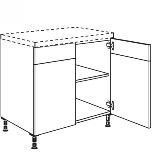Unterschrank mit 2 verstifteten Türen