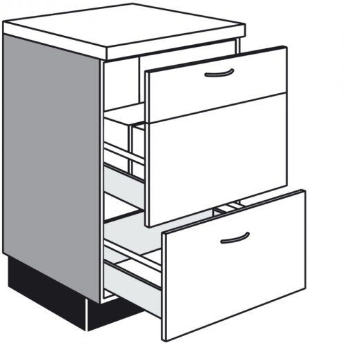 Unterschrank mit Abfalltrennsystem und 2 Auszüge