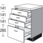Kochfeld-Unterschrank mit 1 Auszug und 3 Schubkästen [2/16]