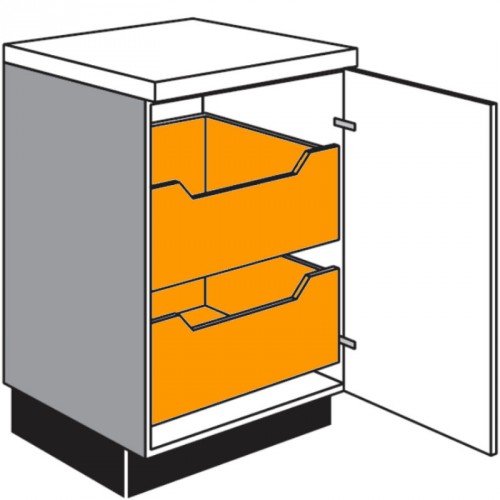 Unterschrank 1 Drehtür und 2 Innenauszügen