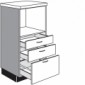 Highboard für Einbaugeräte mit 1 Auszug und 2 Schubkästen [1/21]