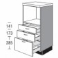 Highboard für Einbaugeräte mit 1 Auszug und 2 Schubkästen [2/21]