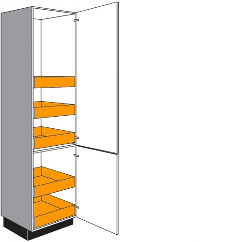 Allzweck Seitenschrank mit 2 Drehtüren und 5 Innenschubkästen