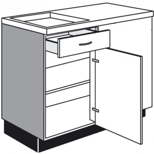 Eck-Kochstellenschrank mit 1 Drehtür