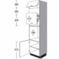 Seitenschrank für Einbaugeräte mit 1 Lifttür, 2 Drehtüren [2/21]