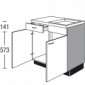 Spülen Unterschrank mit 1 Schubkasten und 2 Drehtüren [2/16]