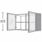 Hängeschrank mit 2 Glasdrehtüren Vollglas [2/15]