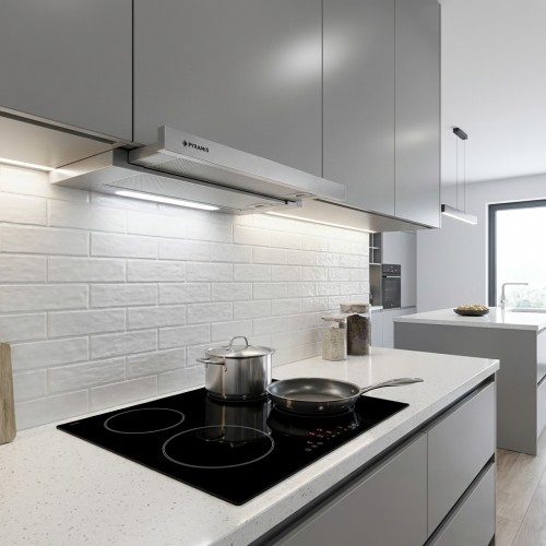 Flachschirmhaube Einbauhaube Turbo Edelstahl 60 cm mit 800 m3/h