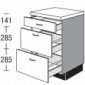 Tiefengek&uuml;rzter Unterschrank 460 mm tief mit 1 Schubkasten und 2 Ausz&uuml;gen mit D&auml;mpfung [3/17]