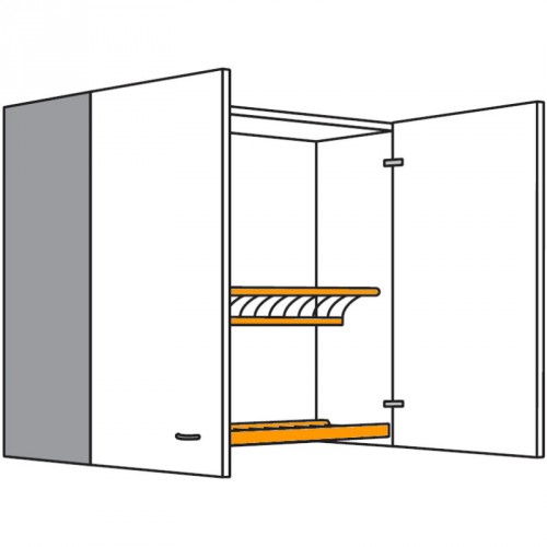 Geschirrtrocknerschrank mit 2 Drehtüren