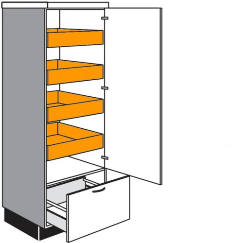 Highboardschrank mit 1 Drehtür und 1 Auszug 4 Innenschubkästen