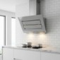 Wandhaube Kopffrei Glas perlgrau mit Edelstahl [1/9]