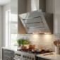 Wandhaube Kopffrei Glas perlgrau mit Edelstahl [4/9]