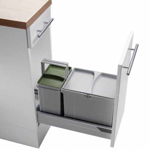 25L Abfallsammler Pullboy variabel von Wesco mit 2 Einzeldeckeln