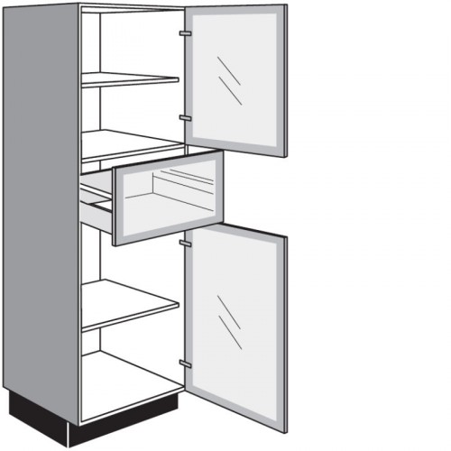 Highboard mit 2 Glasdrehtüren inkl. neutraler Griffleiste oben und unten