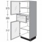 Highboard mit 2 Glasdrehtüren inkl. neutraler Griffleiste oben und unten [2/17]