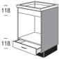 Unterschrank für Mikrowellengerät mit 1 Schubkasten [2/16]