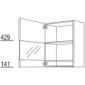 Glas-Wandschrank Boulevard mit 1 Segmentglastür [2/15]