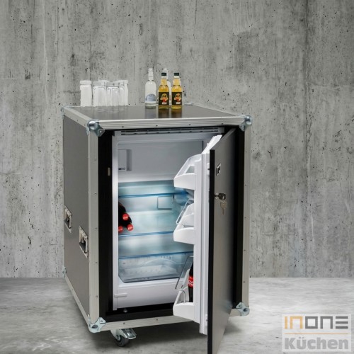 kitcase pro-art Kofferk&uuml;che Beistellschrank klein in Breite 74 cm mit Amica K&uuml;hlschrank 60 cm