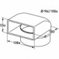 N-UR 8 System 100 Umlenkstück 90° mit 80 mm Rohrstutzen für Anschluss an Rundrohr oder Flexschlauch [2/2]