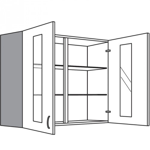 Hängeschrank mit 2 Rahmenglastüren
