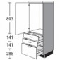 Highboardschrank für Einbaugeräte mit 1 Auszug und 2 Schubkästen [2/21]