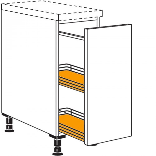 Auszugschrank mit 1 durchgehender Front