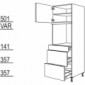 Hochschrank für Geräte-Umbauten, Backofen 590 mm Nische [2/9]