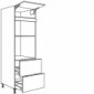 Hochschrank für Geräte-Umbauten, Backofen und Mikrowelle 590, 380 mm Nische [1/9]