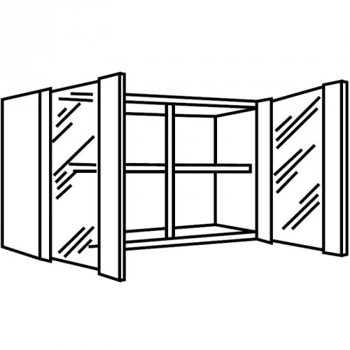 Oberschrank mit zwei Pfostenglastüren