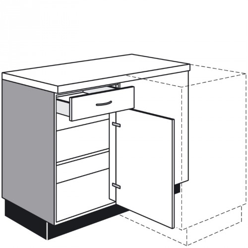 Eck-Unterschrank mit 1 Drehtür 500 mm breit